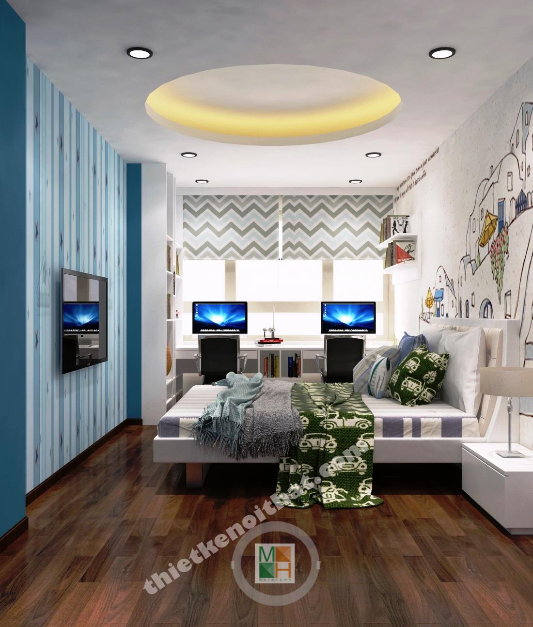 Thi công căn hộ hiện đại nhà anh Thắng tại Mandarin Garden Hòa Phát